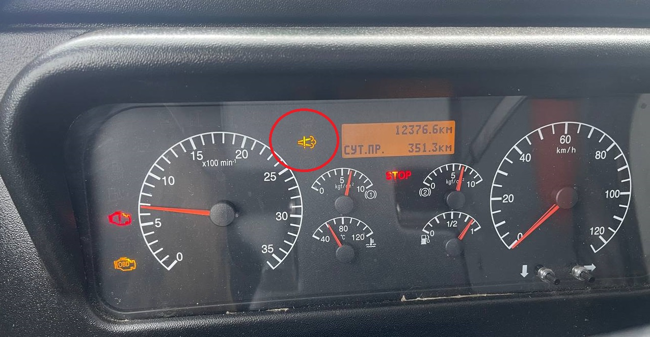 Индикация SCR AdBlue на панели Урал